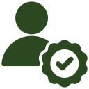 ein grünes Symbol mit einem Häkchen