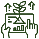 eine grüne Strichzeichnung einer Pflanze, die auf einem Computerbildschirm wächst